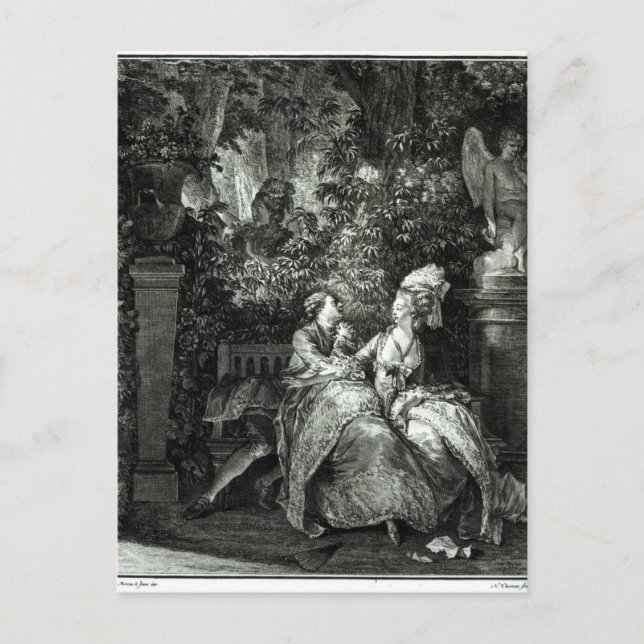 Carte Postale Oui ou Non ? 1781, gravée par N. Thomas (Devant)