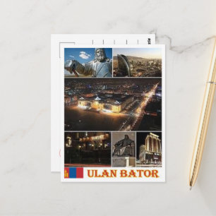 Carte Postale Oulan-Bator - Mongolie - Mosaïque -