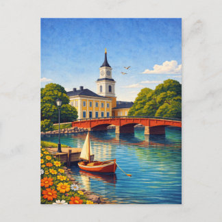 Carte Postale Oulu Finland Vintage Travel Scandinavian