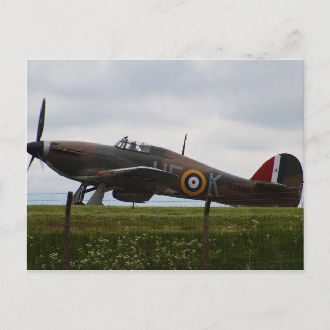 Carte Postale Ouragan Rare Hawker (Devant)