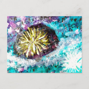 Carte Postale Ourchine de la mer du récif corallien coloré