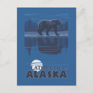 Carte Postale Ours au clair de lune - Latouche, Alaska