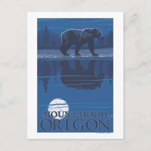 Carte Postale Ours au clair de lune - Mont Hood, Oregon