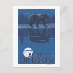 Carte Postale Ours au clair de lune - Pente, Oregon