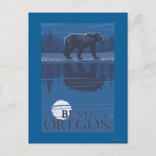 Carte Postale Ours au clair de lune - Pente, Oregon