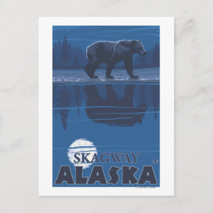Carte Postale Ours au clair de lune - Skagway, Alaska
