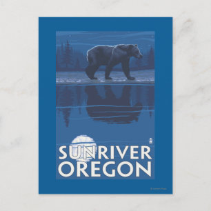 Carte Postale Ours au clair de lune - Sun River, Oregon