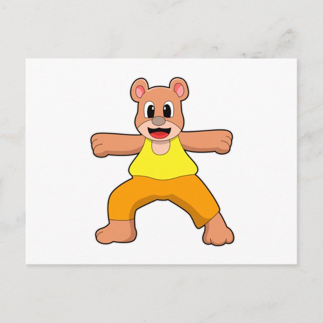 Carte Postale Ours au yoga en position debout (Devant)