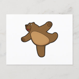 Carte Postale Ours au Yoga Exercice d'étirement
