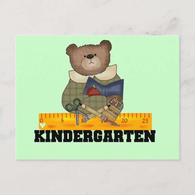 Carte Postale Ours avec la règle Kindergarten Tshirts et cadeaux (Devant)