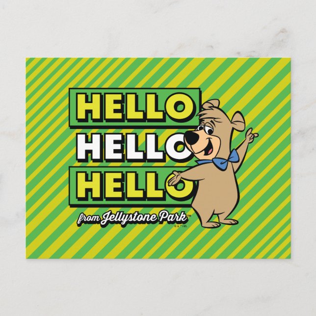 Carte Postale Ours Boo Boo Bonjour Bonjour Bonjour De Jellystone (Devant)