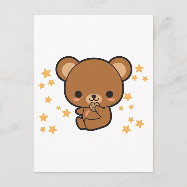 Carte Postale Ours Brown Kawaii (Devant)