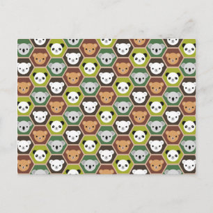 Carte Postale Ours d'automne de Kawaii