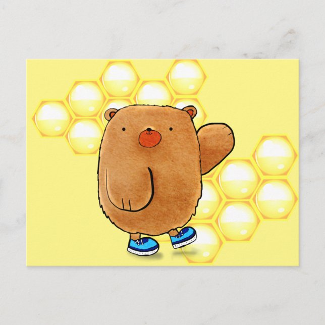 Carte Postale Ours de miel doux (Devant)