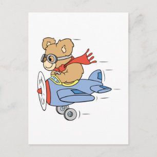 Carte Postale Ours de pilote idiot