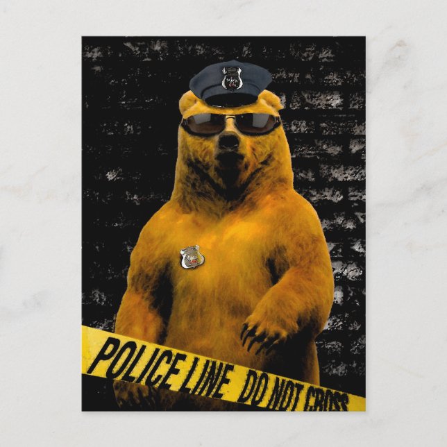 Carte Postale Ours de policier ! (Devant)