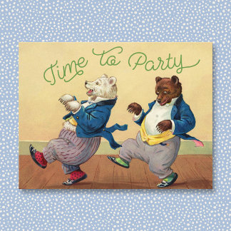 Carte Postale Ours de temps de fête