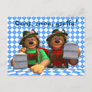 Carte Postale Ours Dinky Bavarois Ours Oktoberfest