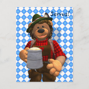 Carte Postale Ours Dinky Bavarois Ours Oktoberfest