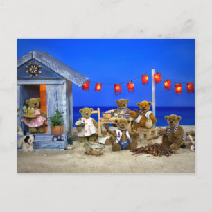 Carte Postale Ours Dinky : Beach Party