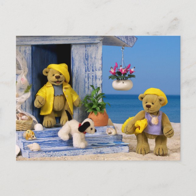 Carte Postale Ours Dinky : Été Amusant (Devant)
