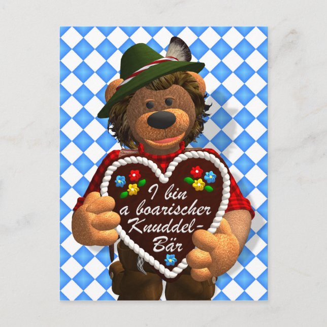 Carte Postale Ours Dinky Ours Bavarois Cuddle (Devant)