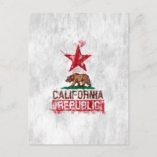 Carte Postale Ours drapeau de la République de Californie en sty