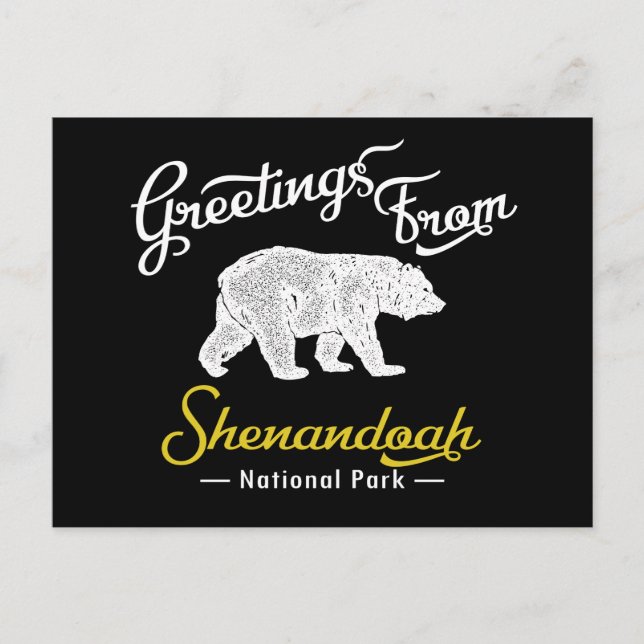 Carte Postale Ours du parc national de Shenandoah (Devant)