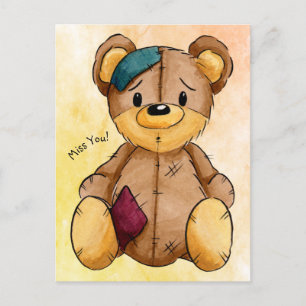 Carte postale Ours en chiffon vous manque