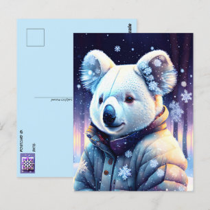 Carte Postale Ours en hiver, Passage