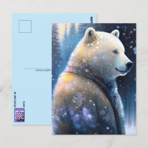 Carte Postale Ours en hiver, Passage