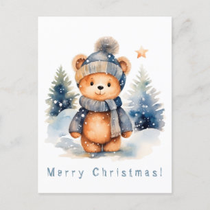 Carte Postale Ours en peluche dans la forêt, personnalisé