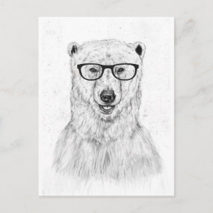 Carte Postale ours geek