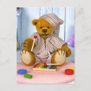 Carte Postale Ours noir avec Xylophone