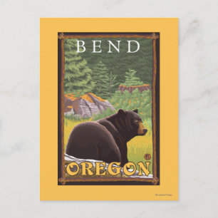 Carte Postale Ours noir en forêt - Pente, Oregon