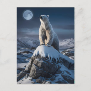 Carte Postale Ours polaire au-dessus de hauteurs gelées