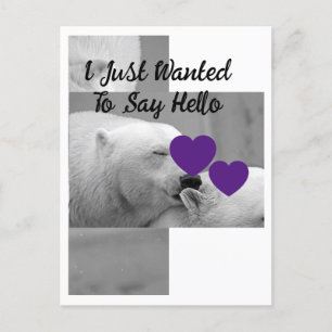 Carte Postale Ours polaire d'amour pourpre