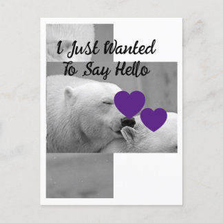 Carte Postale Ours polaire d'amour pourpre