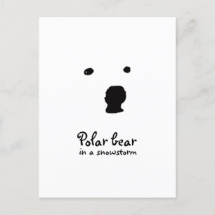 Carte Postale Ours polaire dans un t-shirt d'orage de neige