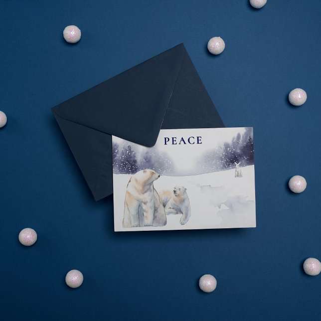 Carte Postale Ours polaire Paix Entreprise Noël (Créateur téléchargé)