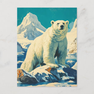 Carte Postale Ours polaire vintage
