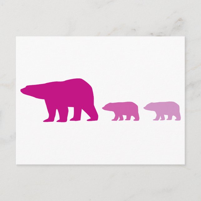 Carte Postale Ours polaire violet (Devant)