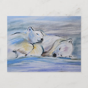 Carte Postale Ours polaires couchés