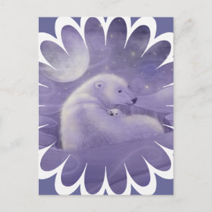 Carte Postale Ours polaires de l'hiver doux