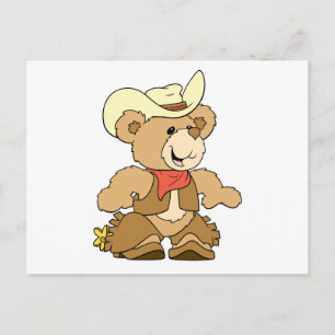 Carte Postale Ours rancher cow-boy mignon
