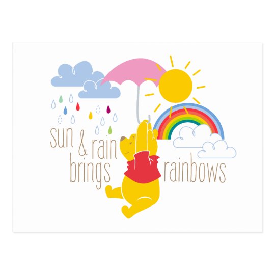 Carte Postale Ourson Citation De Sun Rain Brings Rainbows Zazzle Ca