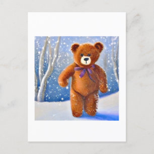Carte Postale Ourson dans la neige