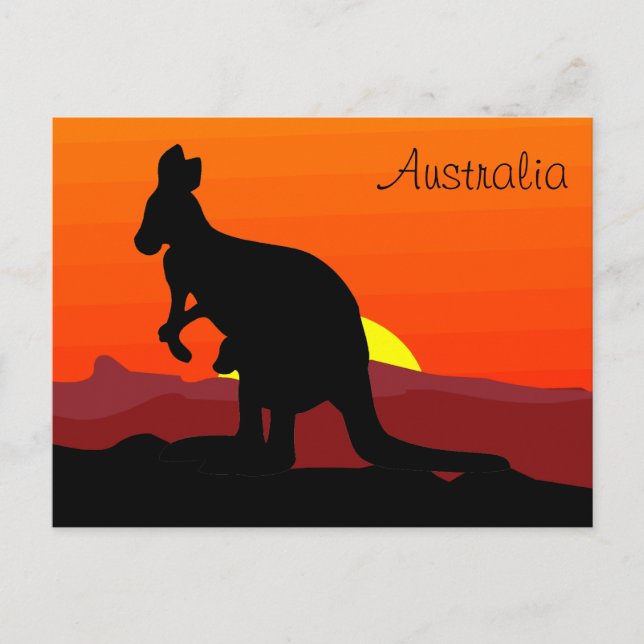 Carte Postale Outback australien personnalisé Kangaroo au couche (Devant)