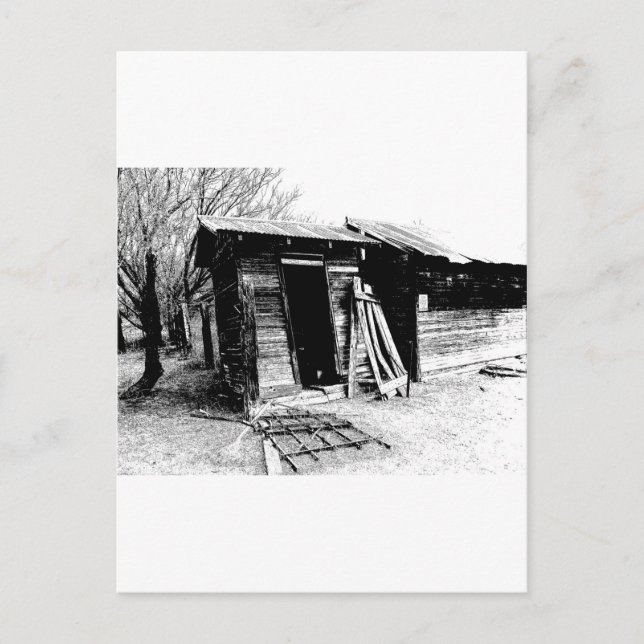 Carte Postale Outhouse penchée (Devant)