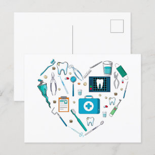 Carte Postale Outil dentaire amusant Coeur